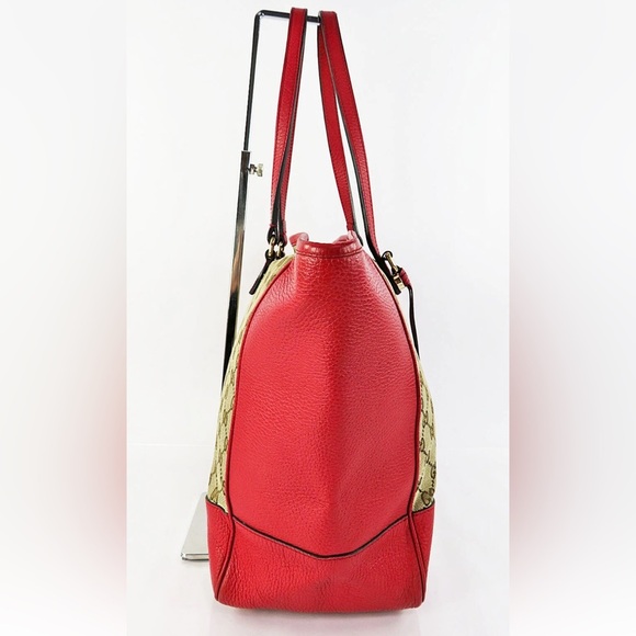 Gucci Red and Tan Signature Tote - Picture 3 of 15